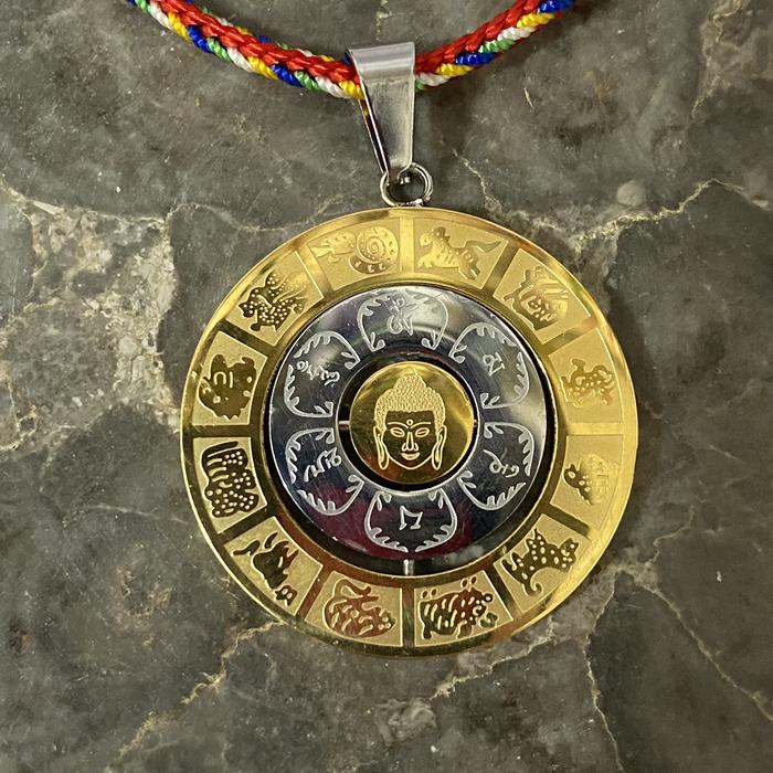 Kalung 12 Shio & Buddha Realistic Titanium Pendant Asli
