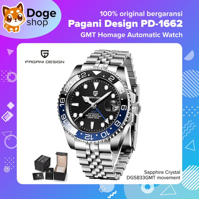 Pagani Design GMT PD-1662 Automatic Watch Batman Pepsi Jam Tangan Otomatis PD1662 5-Link 3-Link