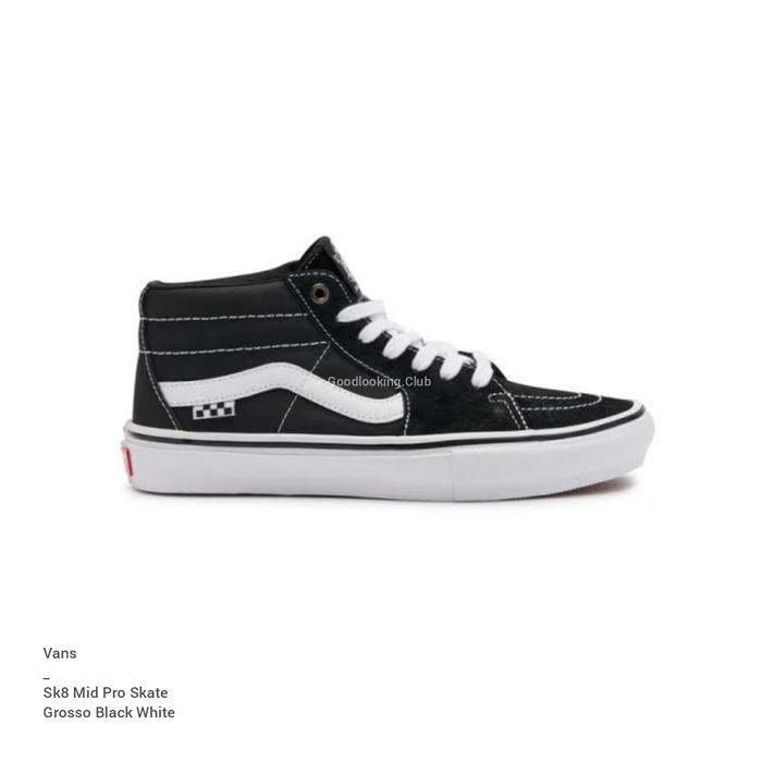 Vans Sk8 Mid Pro Skate Grosso Black White Original