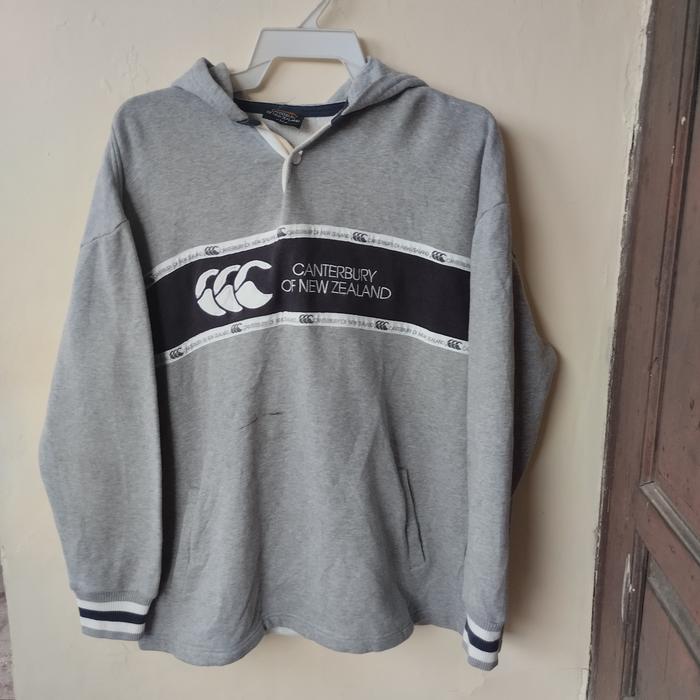Half Zip Canterbury original Pria Hoodie Wanita Zipper Unisex Casual Tebal Oversize Distro Sweater