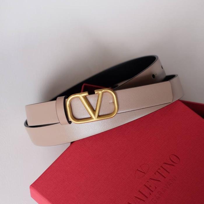 Valentino Vlogo Reversible Belt 2cm Black / Nude