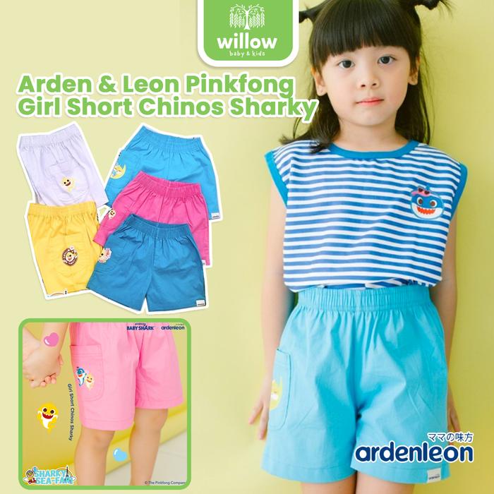 Celana Anak - Arden & Leon Pinkfong Girl Short Chinos Sharky Sea-Fari