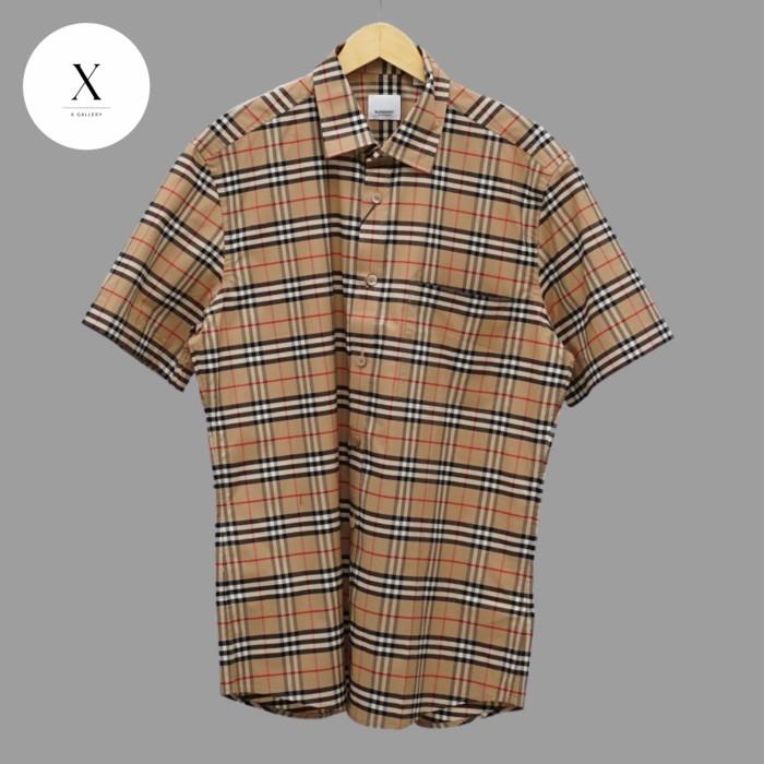 BURBERR SIMPSON CHECK VINTAGE SHORT SLEEVE SHIRT ORIGINAL KEMEJA PRIA
