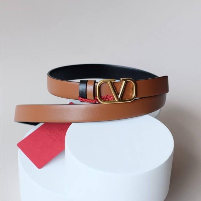 Valentino vlogo reversible belt 2cm black / saddle brown