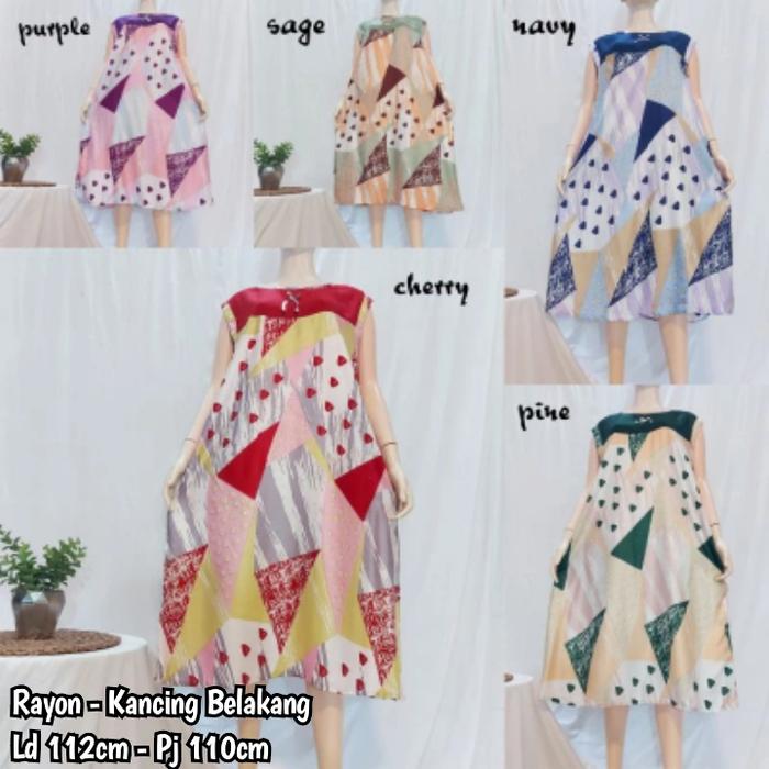Daster Yukensi Jumbo Murah, Baju Tidur Wanita Tanpa Lengan Kutung
