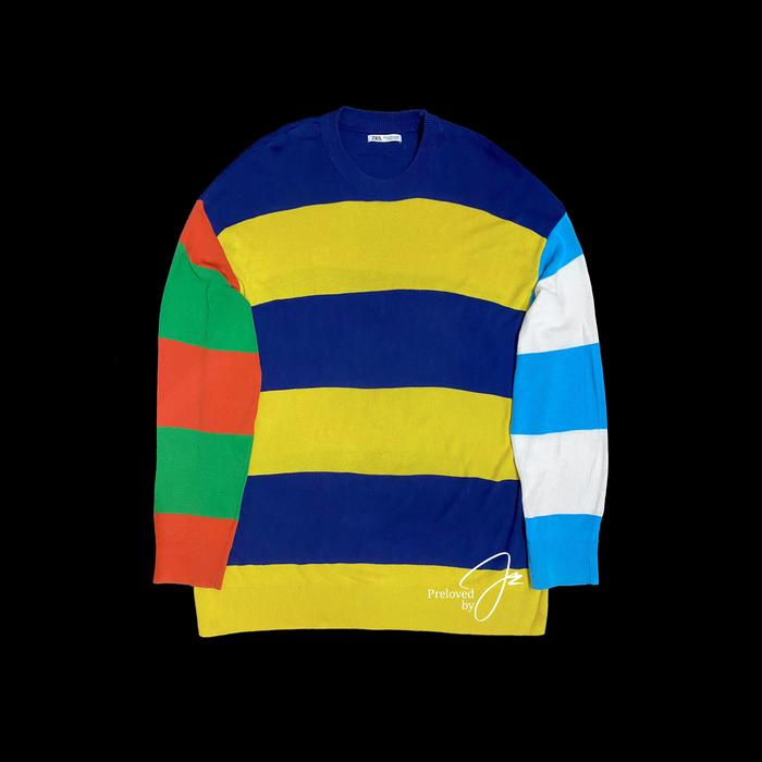 RAINBOW SWEATSHIRT ZARA SS012 - Sweater Pria Baju Hangat Outer Cowok