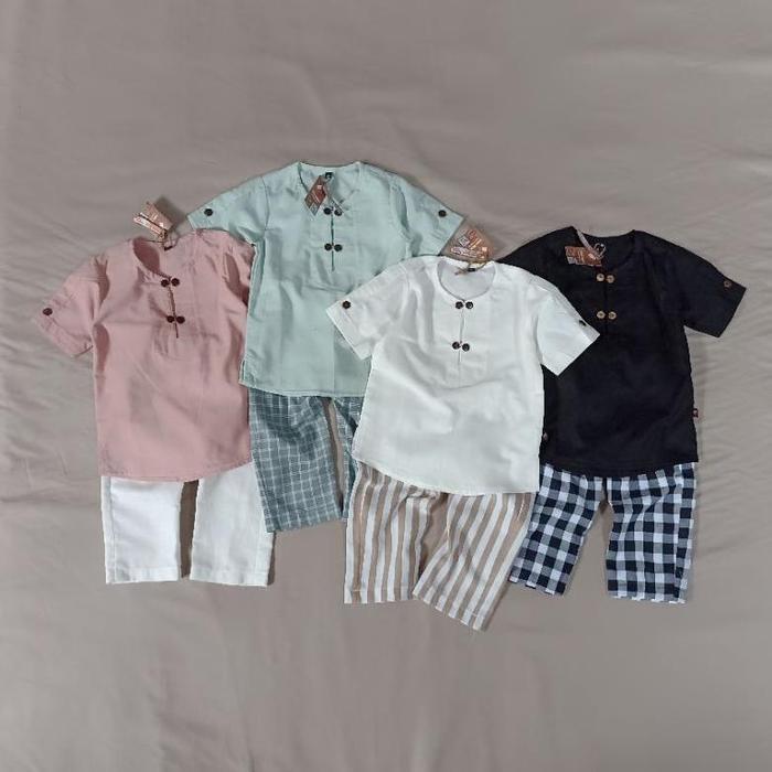 Koko Anak Fikar Set Kids- Setelan Anak Katun Linen Koko Anak Kurta