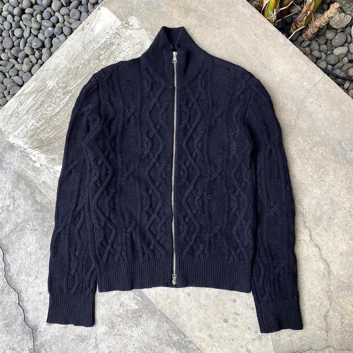 Neil Barrett Cable Knit Two Way Jumper Wool Sweatshirt