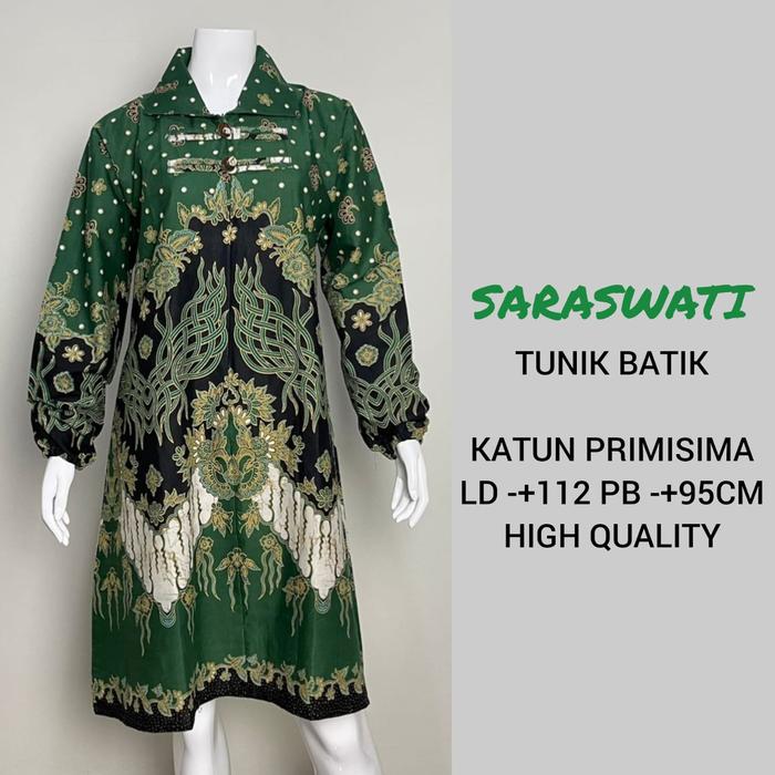 Baju Batik Wanita Tunik Muslim Modern Dress Sw8 -Sm