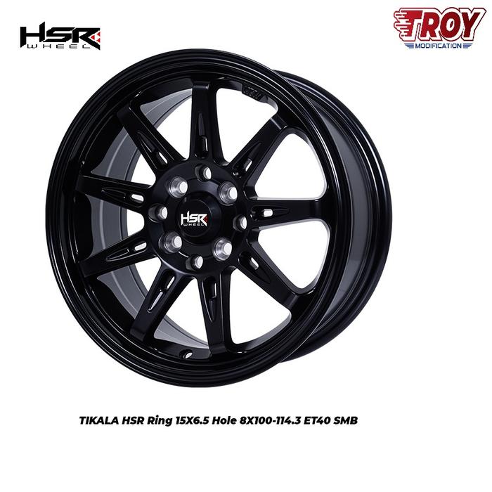Velg Hitam Dop Rata Bodi TIKALA 9004 HSR Ring 15 Lebar 65 Untuk Calya