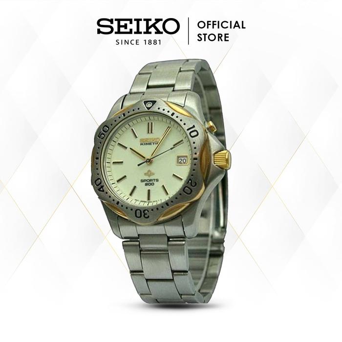 Jam Tangan Seiko Kinetic Sport White Dial SKH166 SKH166P1 Original