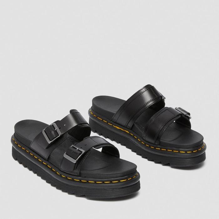 DR. MARTENS ZEBRILUS MYLES SLIDE SANDALS BLACK BRANDO ORIGINAL BNIB