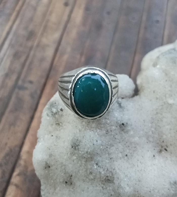 Natural Ijo Garut Kristal Size Kantoran Ring Perak 925 HM