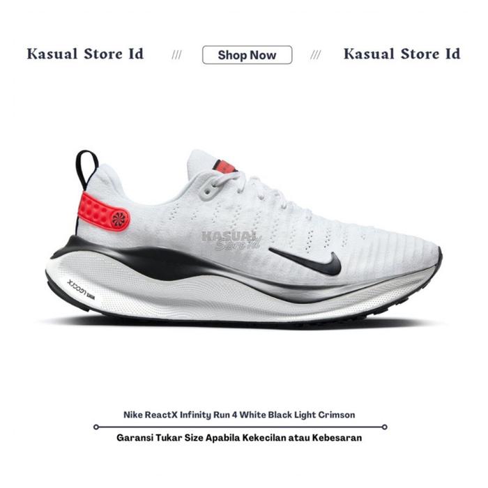 Nike ReactX Infinity Run 4 Men's White Black Light Crimson