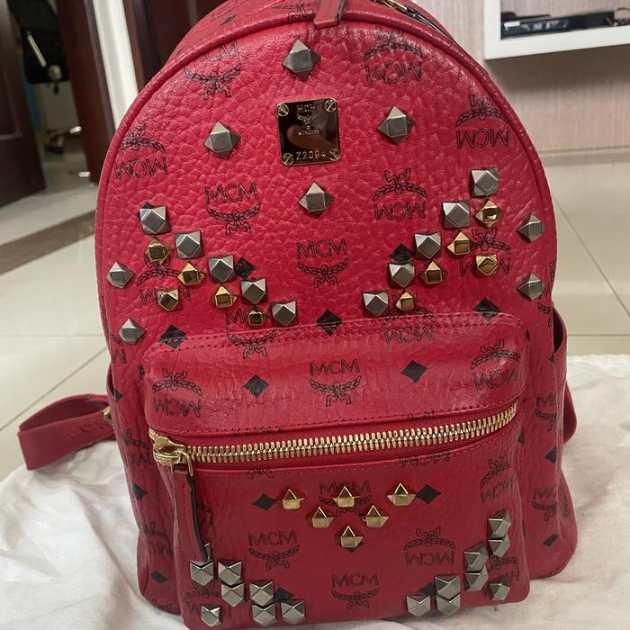Tas backpack MCM Retro M studs stark in visetos