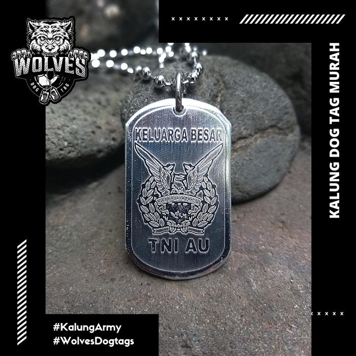 Kalung dogtag logo TNI AU, TNI AD, TNI AL  / Kalung TNI / Dog tag TNI
