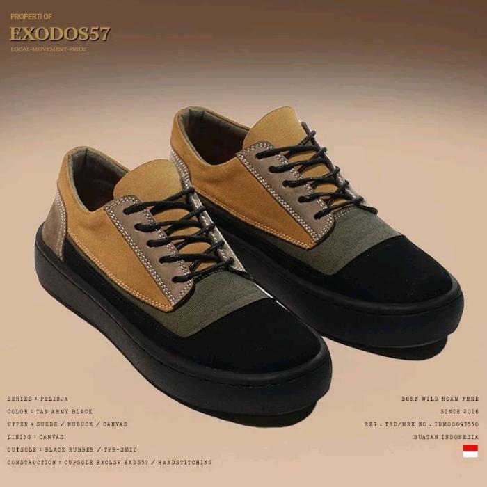 SEPATU EXODOS57 | PELINJA TAN ARMY BLACK