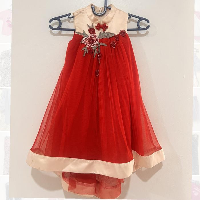 Dress Anak Imlek/ Dress Cheongsam Imlek/ Dress Merah Imlek