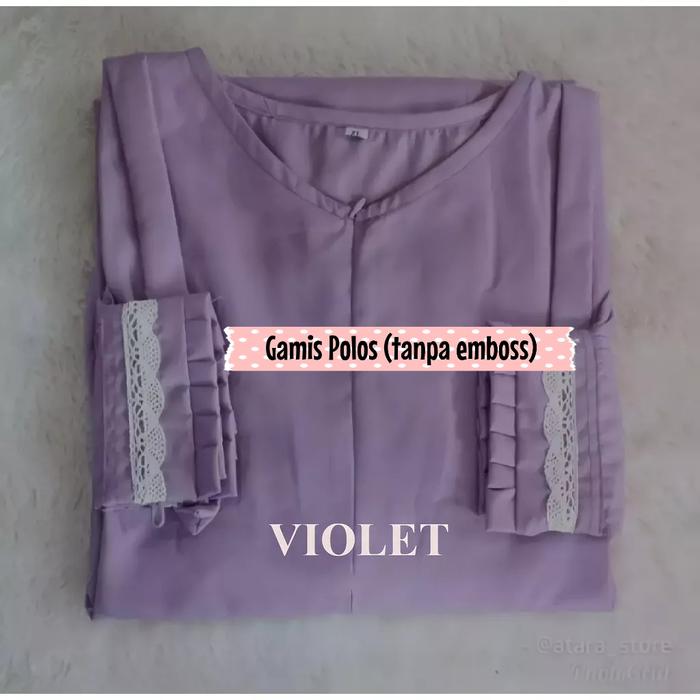 Clara- Gamis Dress Syari Polos Busui Jumbo XL Warna Ungu Muda Lilac