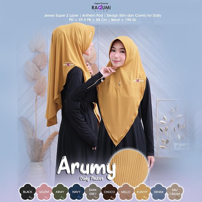 Hijab Instan Arumy Plisket Original Raqumi x MNV Hijab