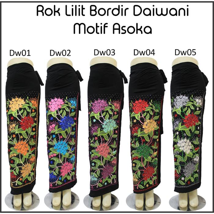 NEW !!! Rok Lilit Bordir Bunga Asoka