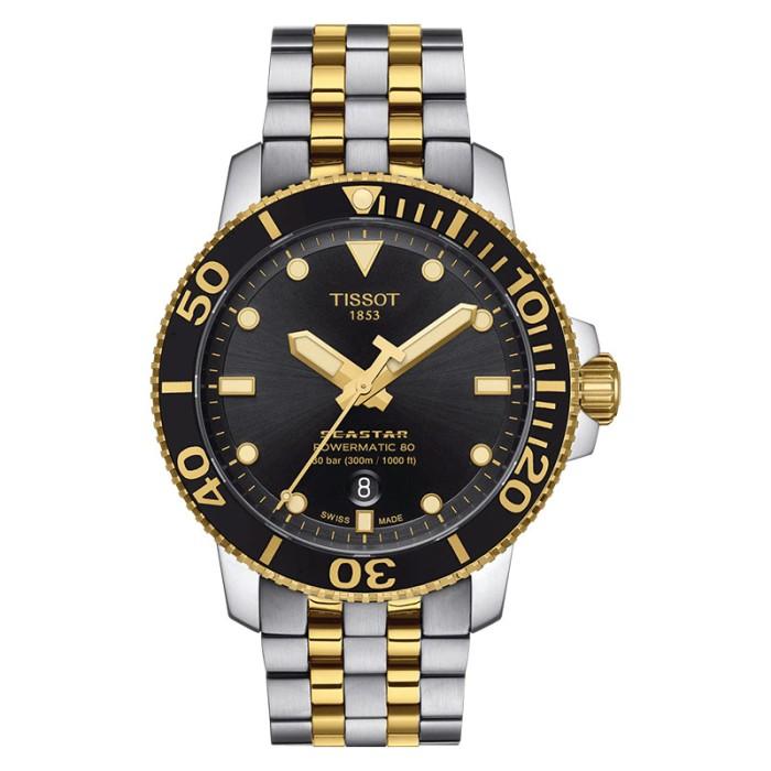 Tissot Seastar 1000 Powermatic 80 T120.407.22.051.00 Jam Tangan Diver Pria Stainless Steel dengan Lapisan PVD Emas Kuning