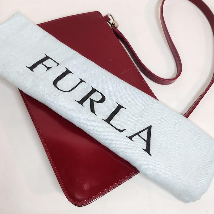 Furla Vintage Shoulder Bag Red Preloved Original Tas Bahu Selempang