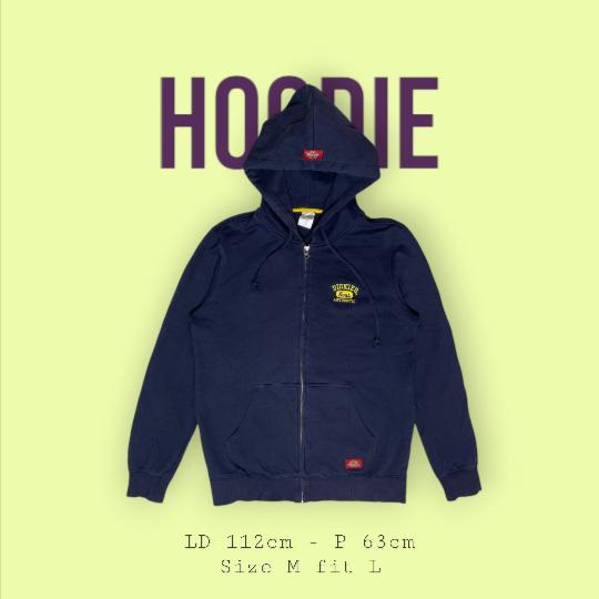 Hoodie Zipper Dickies Biru Navy - Barang second bekas thrift murah