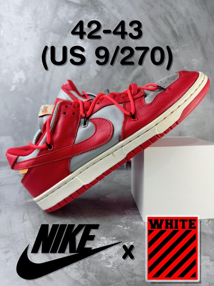 (Second/Preloved) Nike Dunk Low X OFF WHITE University Red