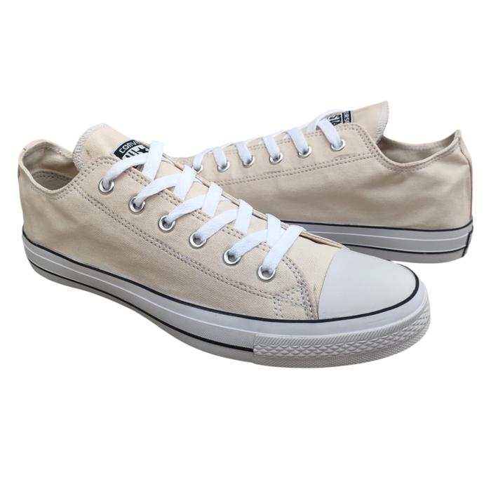 SEPATU PRIA UKURAN 45 46 CREAM KANVAS LOW CLASICS