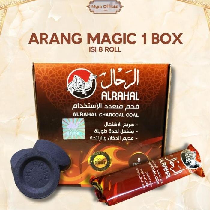 Hemat Arang Magic Al Rahal Tidak Bolong / Areng Magic Bukhur / Dupa Arab Buhur / Arang Magic 1 Box /
