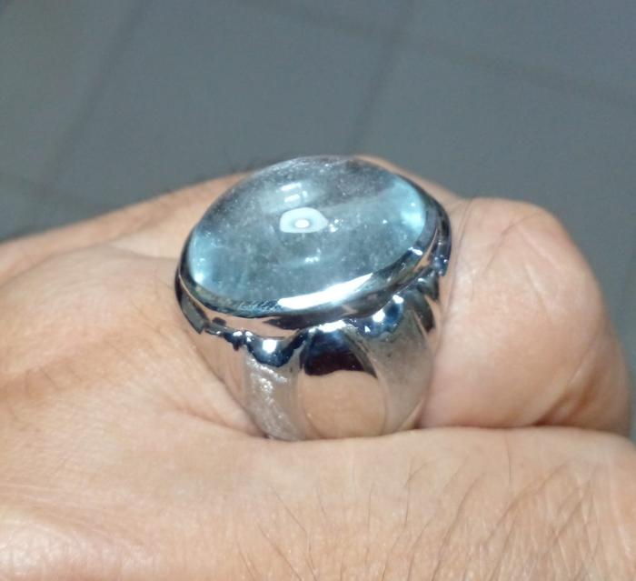 Sky Blue Topaz Memo CGL Ring Perak