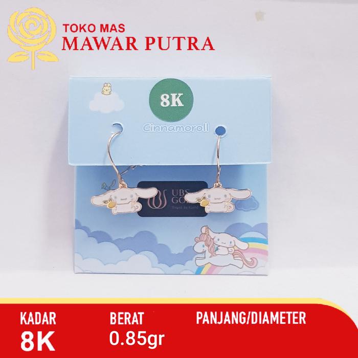 Anting anak Cinnamoroll model 3 UBS gold 8K