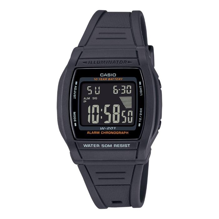 Casio W-201-1BVDF Black Resin