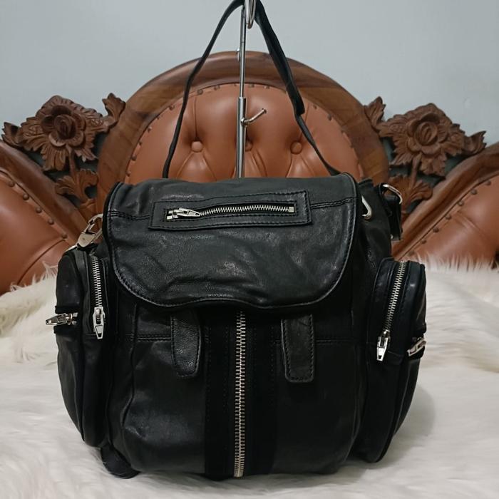 Alexander Wang Silver HW Full Leather  Multifungsi Bag