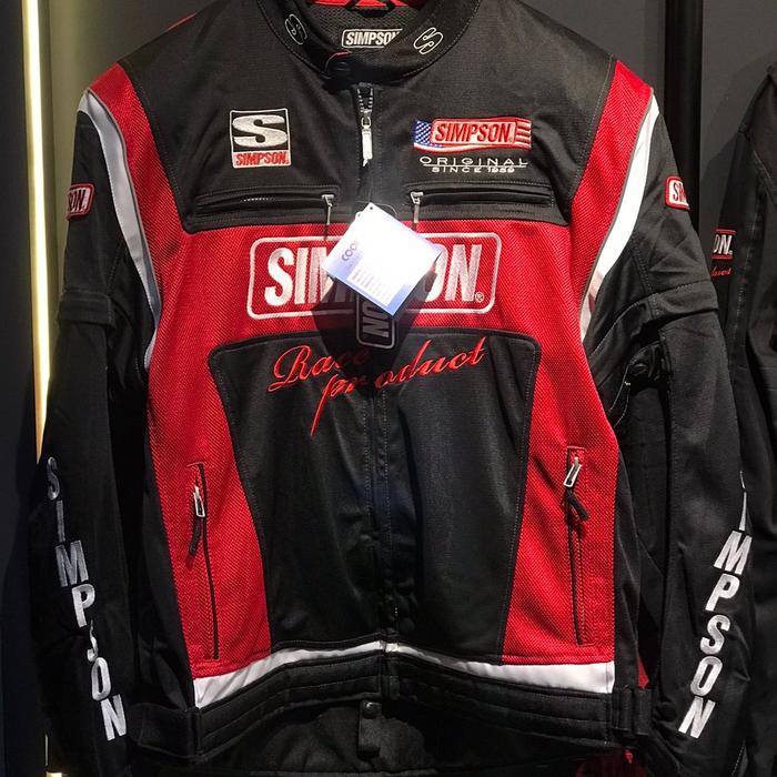 JACKET SIMPSON NSM D02 BLACK RED | MESH JACKET SIMPSON ORIGINAL