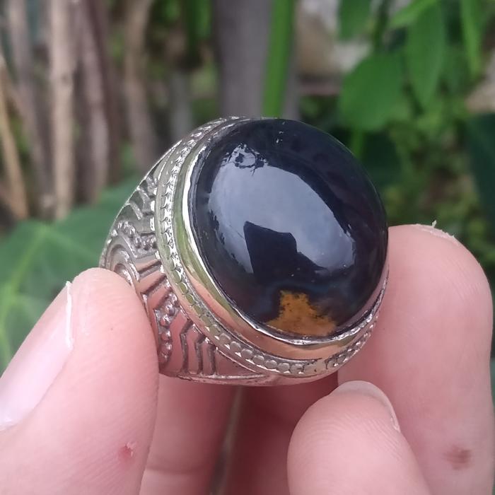 Natural Bacan Doko Hitam Kembang ( Batu Akik Natural asli Ternate - Maluku Utara )