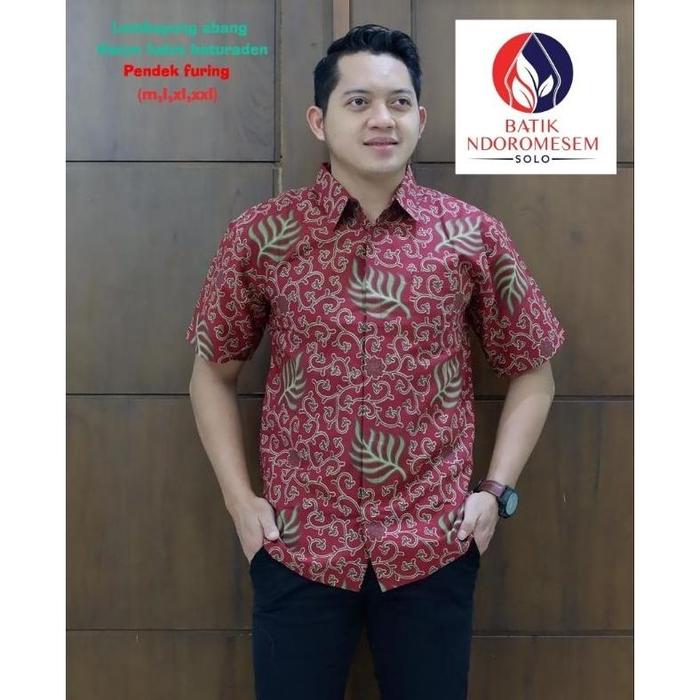 batik lembayung merah pendek katun halus furing