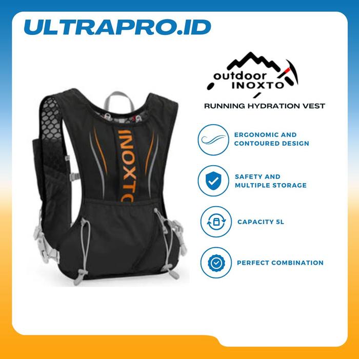 INOXTO Vest Running Hydration Vest for Men Women Hydropack Tas Hiking Rompi Outdoor Hydropack Ultral