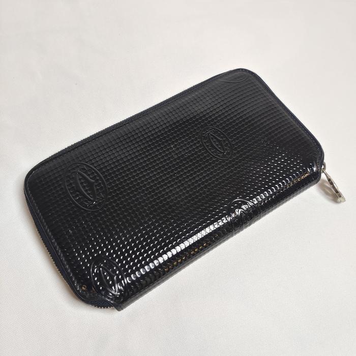 Cartier Happy Birthday Round Zipped Black Long Wallet Preloved Dompet Wanita