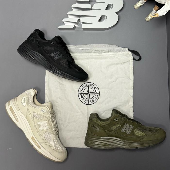 New Balance 991v2 x Stone Island Ghost Pack Made in England 991 v2 Original Black Beige Green