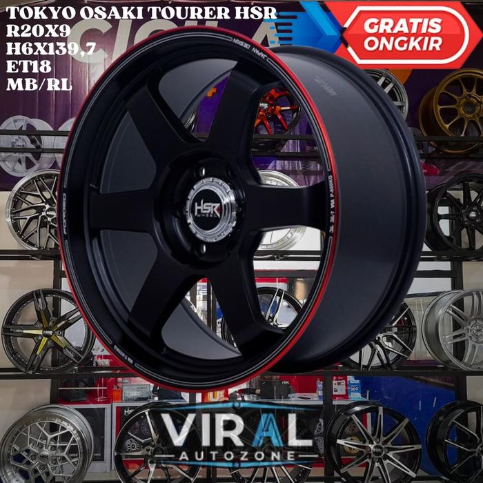 Velg Mobil Ring 20 Palang 6 Hitam dop type HSR TOKYO OSAKI R20 Murah