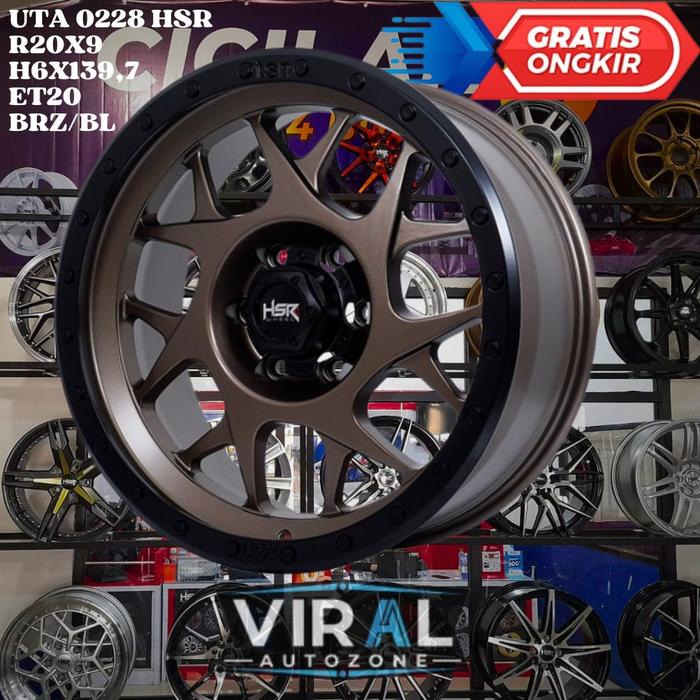 Velg Mobil R20 Offroad untuk Pajero Terrano L200 dl HSR UTA Ring 20 Bronze dop