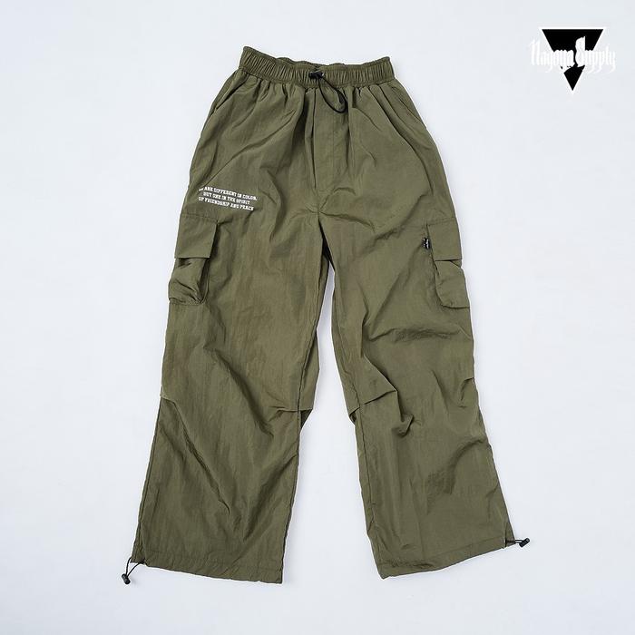 celana tracking pria parasut/ Celana parasut track pants pria Ijo army Taslan Kringkel premium