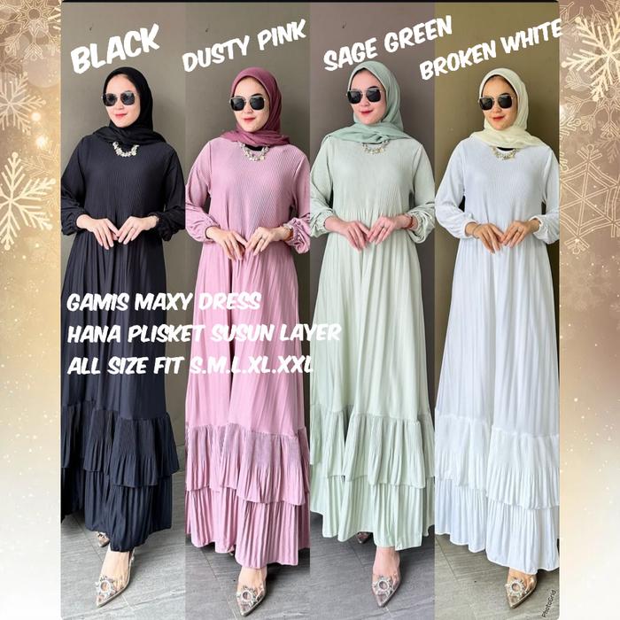 Gamis plisket kaos import original