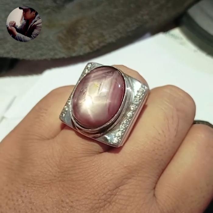 Ruby Jumbo Star Ajib Part 4 Ring Perak Handmade