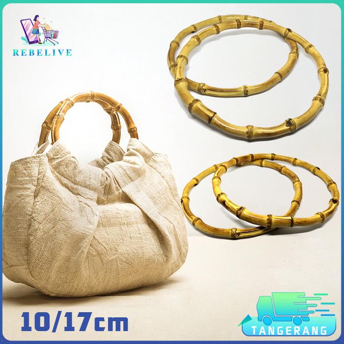 10/17cm Gagang Tas Bambu Bamboo Handle Bag Gagang Tas Bambu Bulat