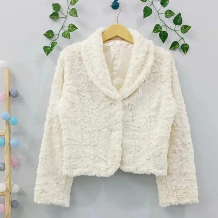 PREMIUM Coat Jacket Jaket Jakbul Jas Blazer Bulu Fur Furry Fuzzy Faux