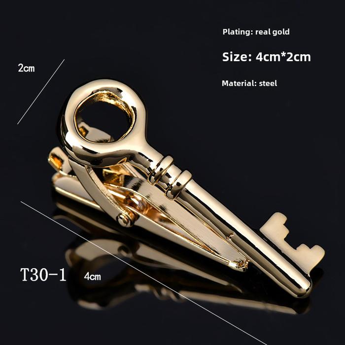 jepit dasi tie clip import motif key kunci gold emas unik accessories jas dasi free box