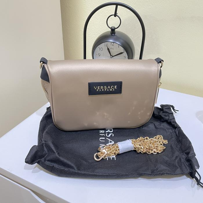 Versace Shiny Gold Pouch Sling Bag Include Dust Bag Original Gift Perfume
